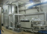 Water chilling system, providing cool water to the short path distillation condenser